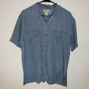 Sophisticates By Jonathan Martin 100% Silk Short Sleeve Button Shirt Mens Small